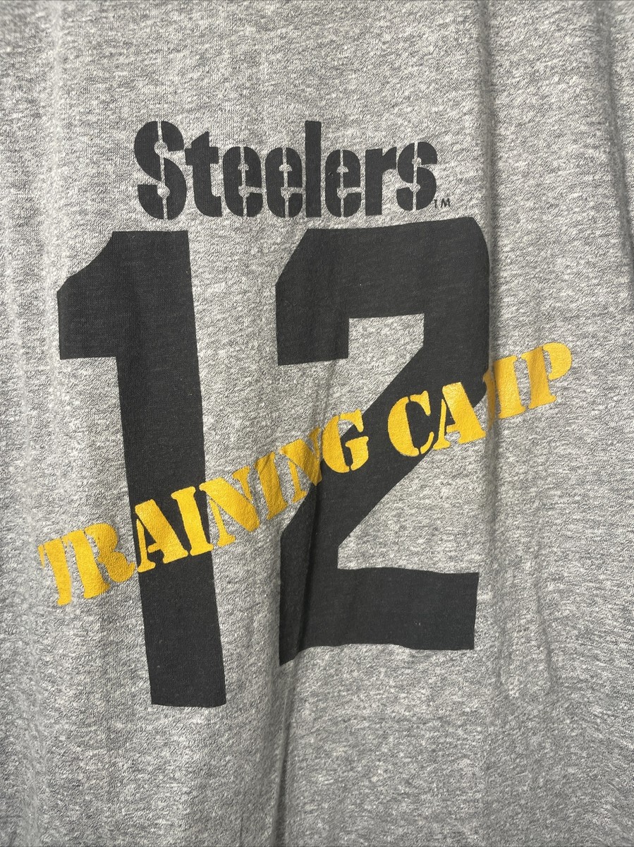 VTG 70s CHAMPION PITTSBURGH STEELERS TRAINING CAMP TEE SHIRT GRAY