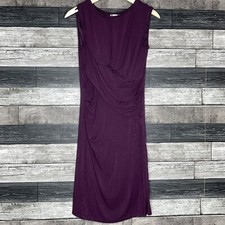 KUT from the Kloth Womens Dress Size 4 Purple Ruched Sleeveless Lined Sheath