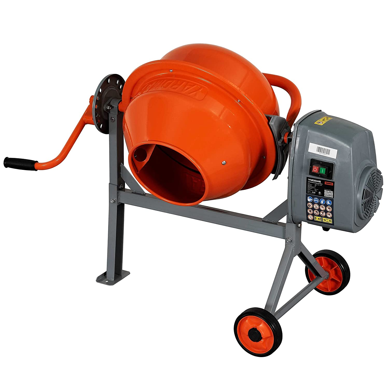 Portable Concrete Cement Mixer Electric Mixer Machine YM0046 1.6 Cu Ft