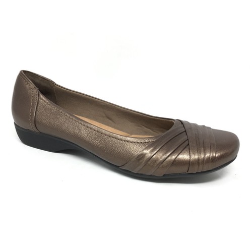 NEW Clarks Propose Pixie Loafers Flats Shoes Womens Size 12 Bronze Leather
