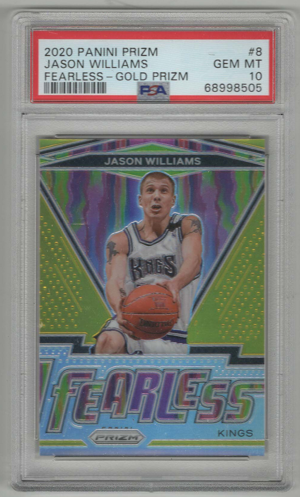 JASON WILLIAMS 2020-21 PANINI PRIZM FEARLESS GOLD PRIZM  #/10 03/10 PSA  10🔥🔥