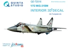 Quinta Studio MIG-31 BM 3D Decal for Trumpeter QD72016 - 1/72