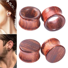 2pcs/4pcs Nature Wood Ear Plugs Flesh Tunnels Double Flared Ear Gauges Stretcher