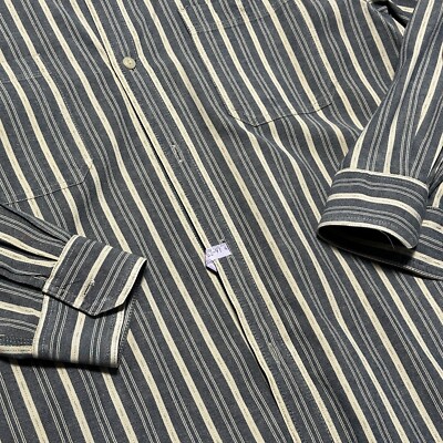 Vintage Levi Strauss Long Sleeve Shirt Men's L Striped Blue | eBay