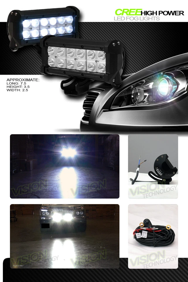 Barra de luz LED Cree de 7" 36W haz puntual todo terreno Bull 4X4 antiniebla coche SUV furgoneta camión V04 Foto 2 de 2