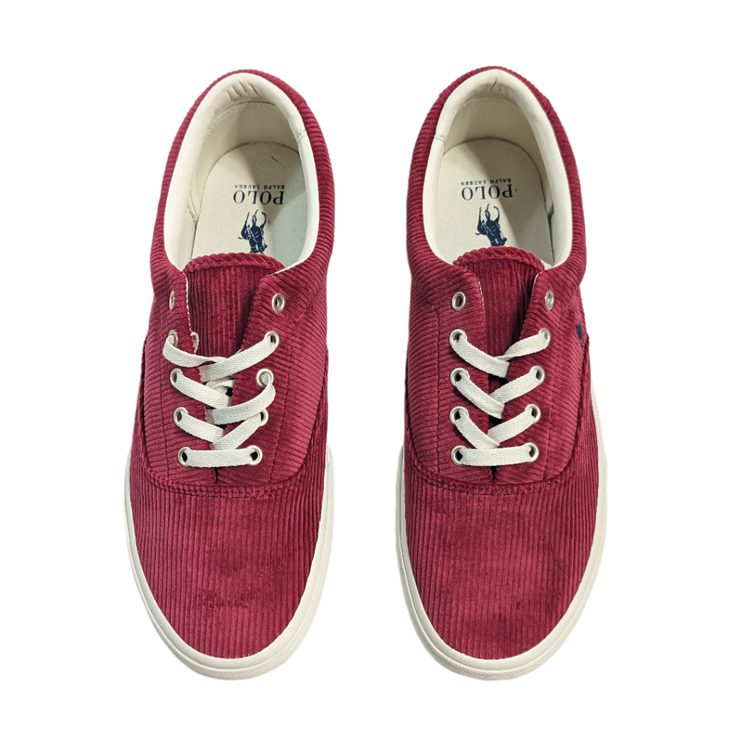 Scarpe da ginnastica Polo Ralph Lauren Keaton pony rosso velluto a coste taglia 11 5 nuove senza scatola