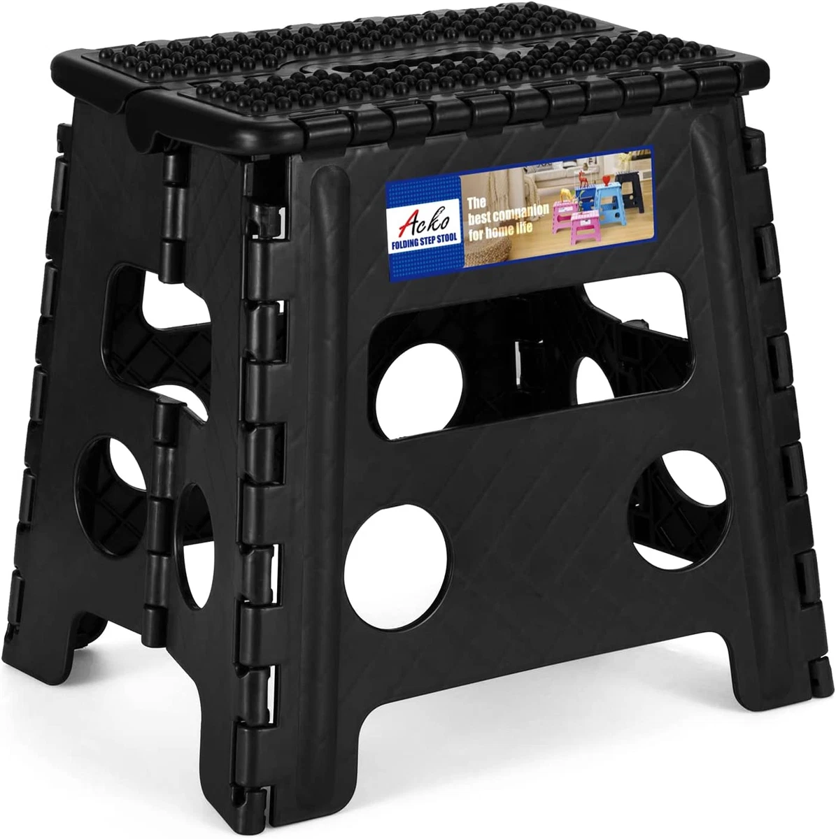 Folding Step Stool 13 Inch Height Premium Heavy Duty Foldable Step