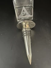 Monogram Initial A Glass & Stainless Wine Bottle Stopper 