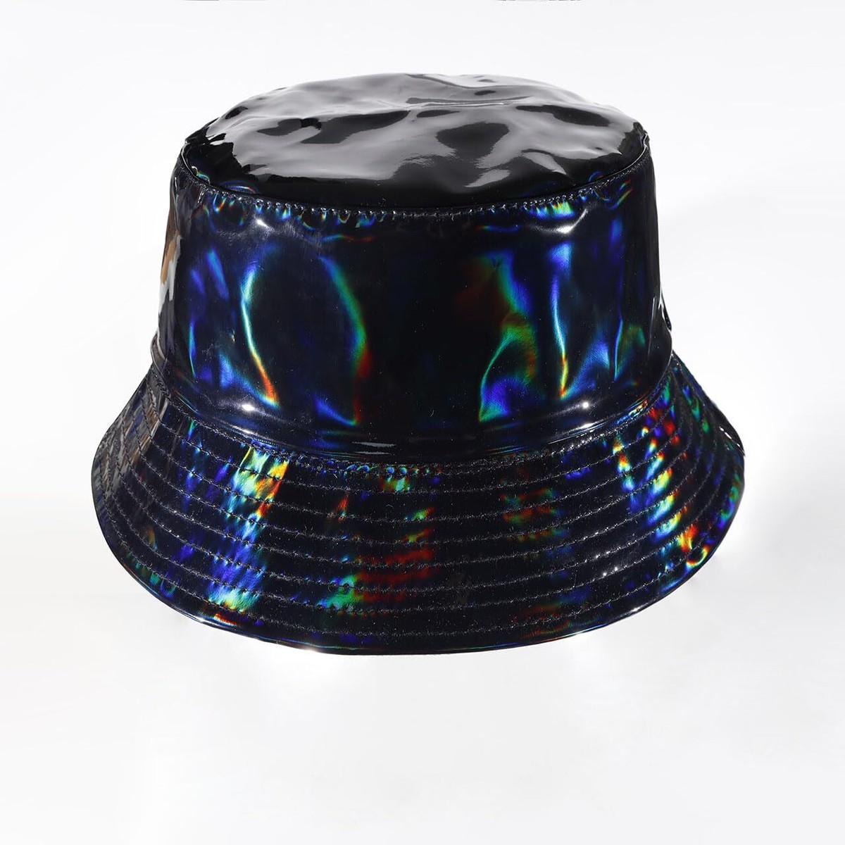 Laser Metallic Bucket Hat Reversible Waterproof Rain Cap