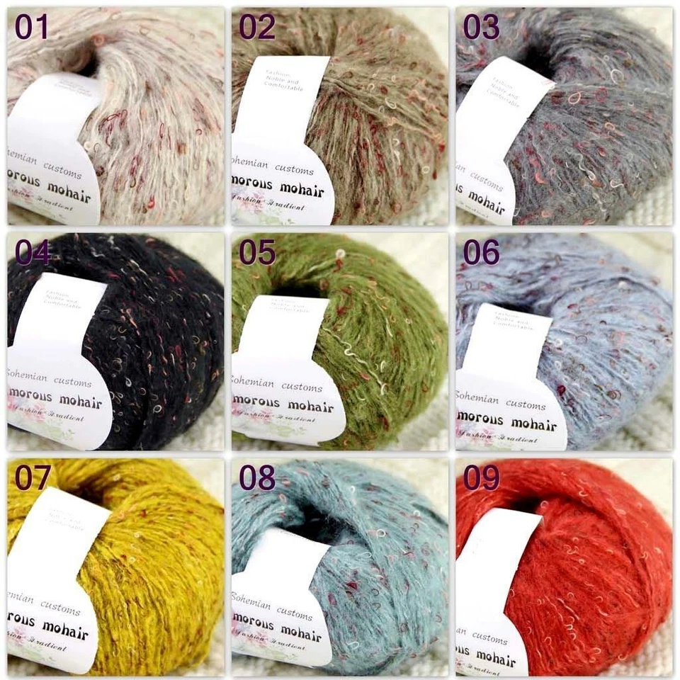 Sale 1SkeinsX50gr Luxury Fluffy Soft Mohair Warm Wrap Hand Knit Crochet Yarn - Image 3 of 4