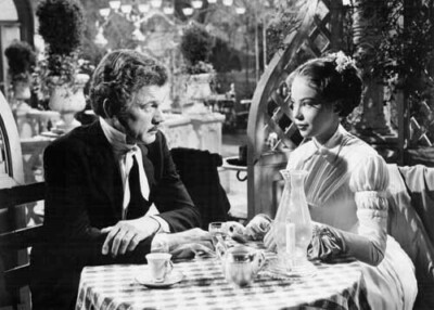 The Man With A Cloak 1951 Leslie Caron Joseph Cotten dine together 5x7 photo