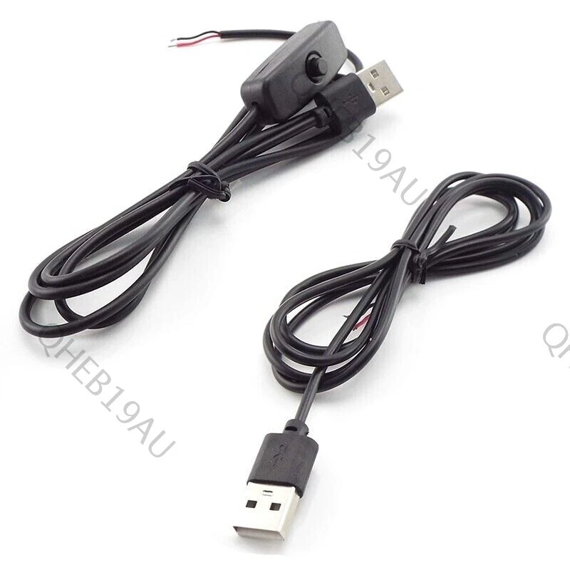 5V DC 2 pin 1M USB Cable Connector power supply Wire LED light on/off Switch 26H - Image 2 of 4
