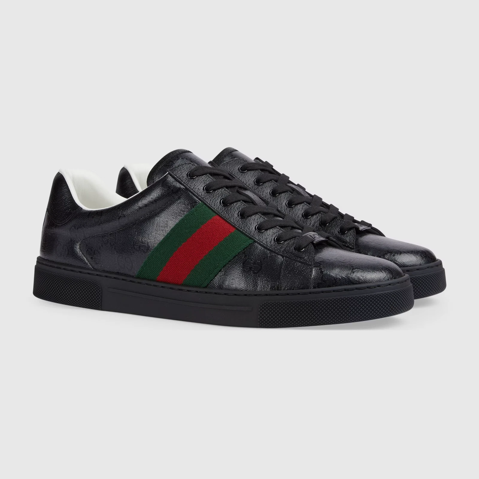 Baskets en toile cristal Gucci Ace noir GG