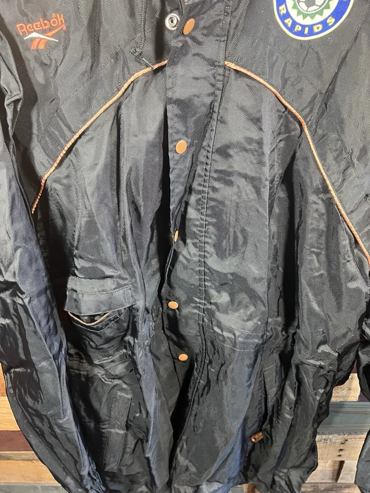 Винтажная мужская куртка XL Reebok Stadium черная Colorado Rapids футбольный клуб длинная - Изображение 2 из 4