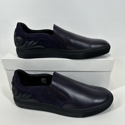 Versace Collection Baroque Slip On Sneakers Shoes Purple Men\'s Size‎ 11M Versace Collection Baroque Slip On Sneakers Shoes Purple  main image 2