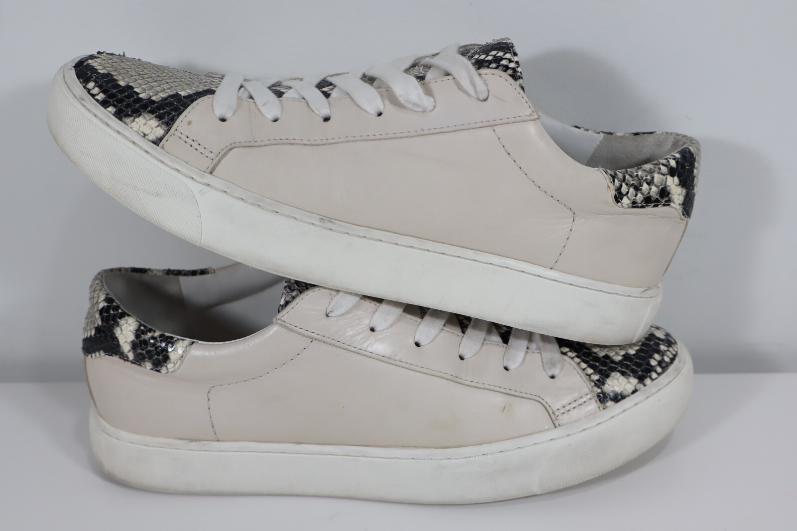 VERONICA BEARD Python Ivory Blush Leather Sneaker… - image 2