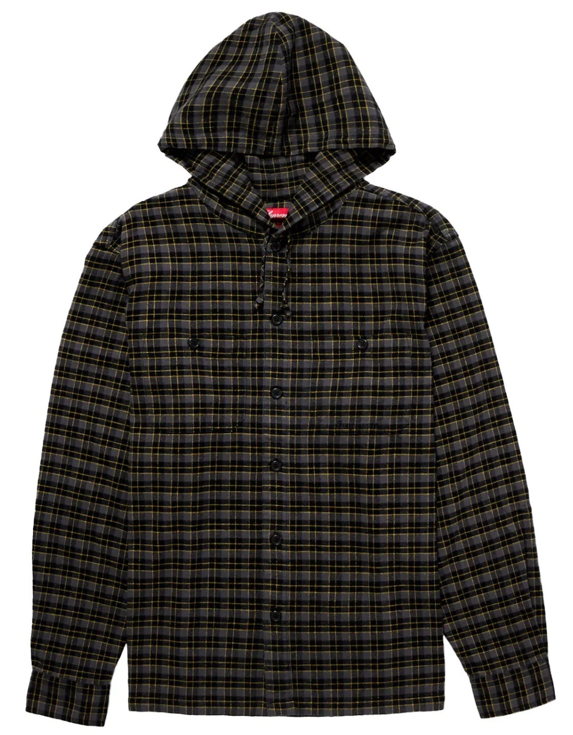 Supreme Mini Chemise à capuche plaid, taille X Large (noir) SS22, neuve avec étiquettes, Deadstock