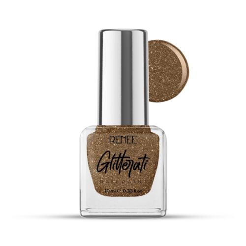 Renne Glitter Nail Paint -Rich Color With Glitter -Shade Ecru Brown-10ml - Picture 4 of 7