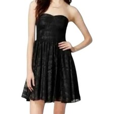 GUESS Sasha Metallic Black Strapless Dress Size 10 Cocktail Party