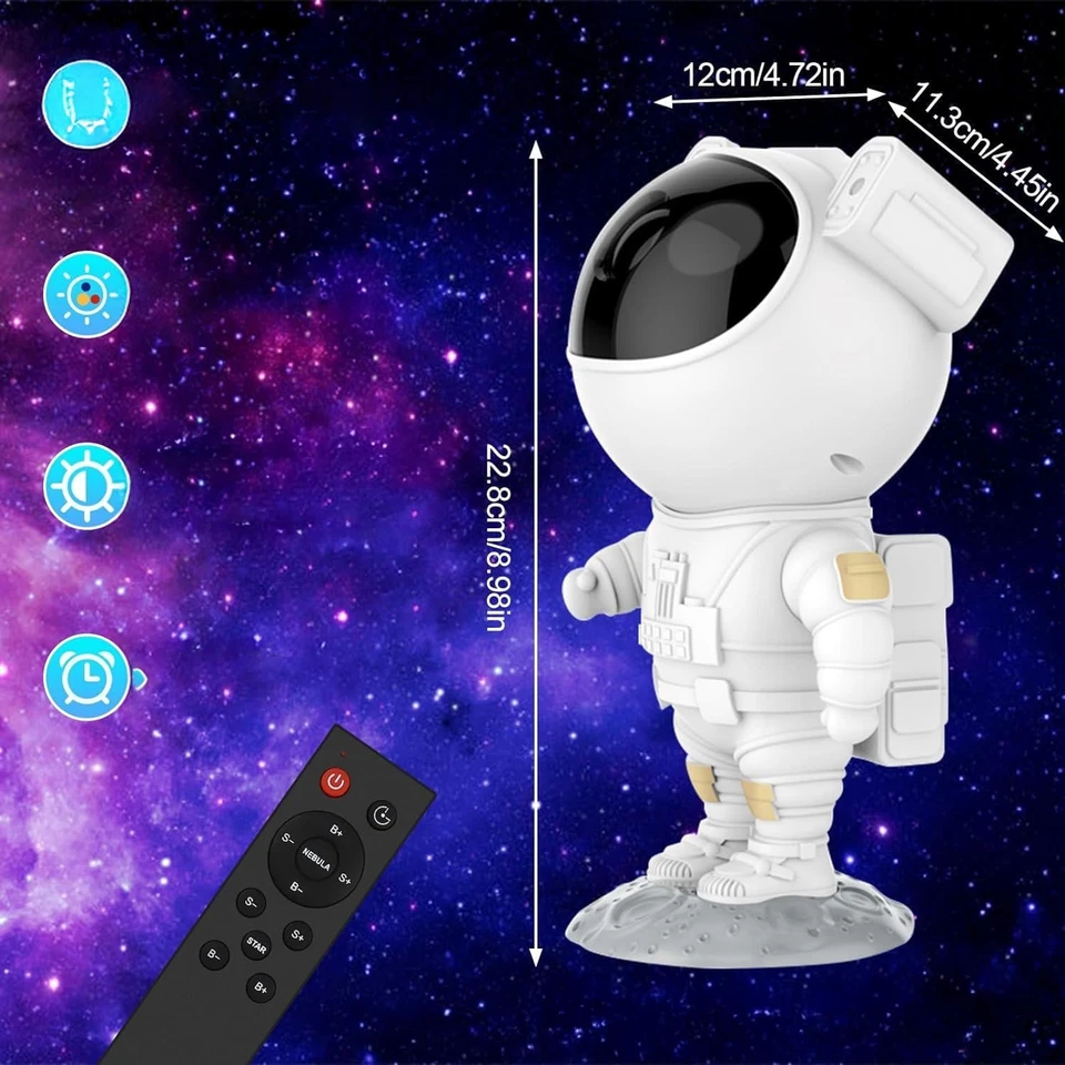 Astronaut Nachtlicht Galaxy Projektor Mit Zeitschaltuhr Fernbedienung LED - Bild 3 von 4