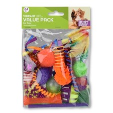 24 Piece Value Pack Assorted Interactive Cat Toys with Balls Mice Feathers
