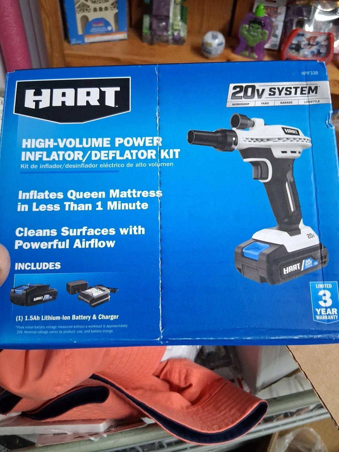 HART 20V Cordless Inflator Deflator Air Pump TOOL ONLY Camping Mattress Pump
