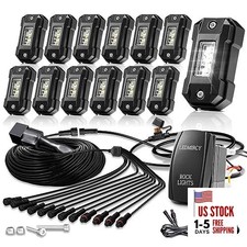 R4 Pure White LED Rock Lights Kit with Roker Pure White Rock Lights Kit 12PCS
