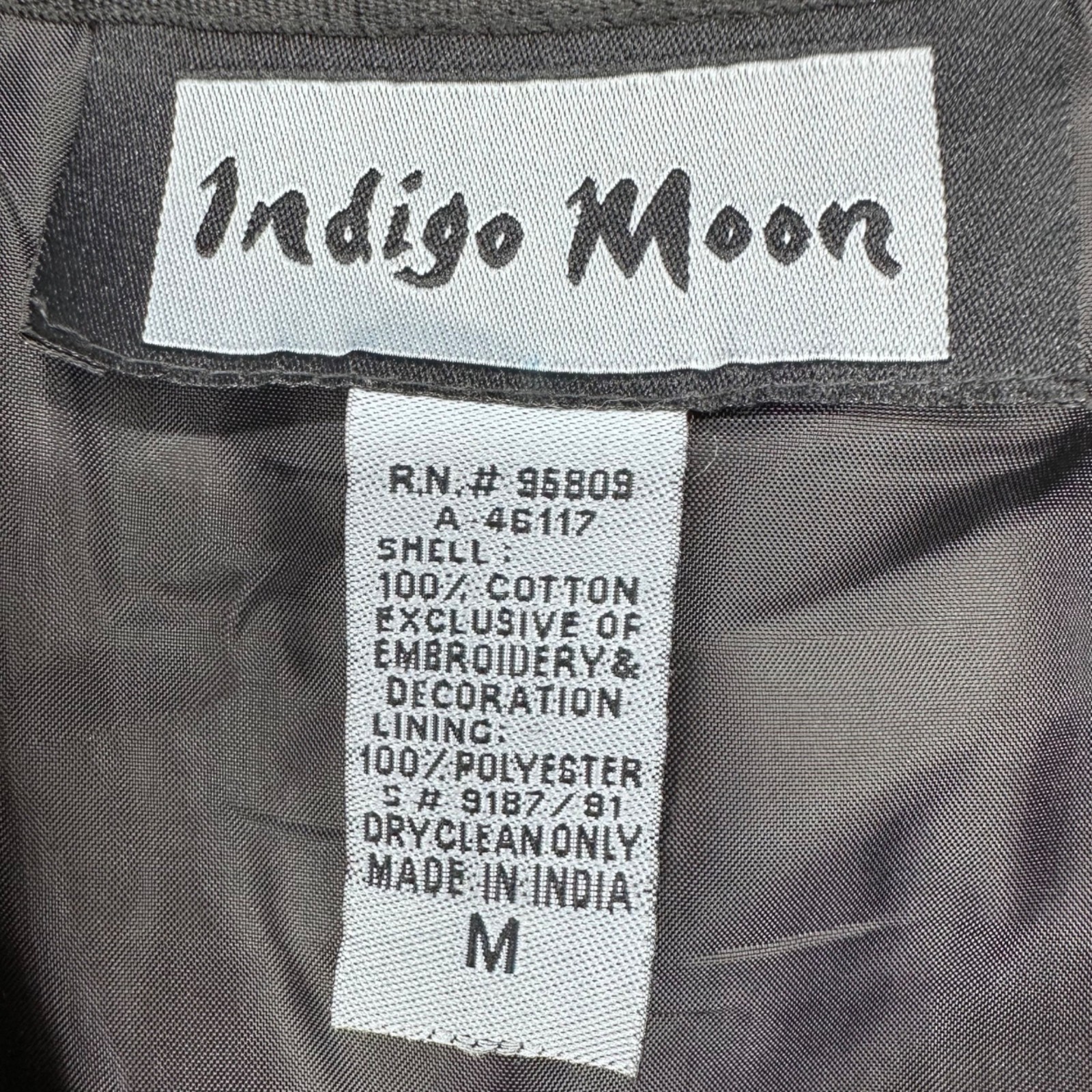 Embroidered Patchwork Jacket Medium Indigo Moon R… - image 4