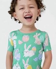 Little Sleepies Green Hoppy Days Easter Bunny Print Pajama Top Kids Size 7/8
