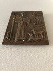 Bronze St. Patrick Wall Plaque German Relief Shamrock Staff Sheep Saint Limberg — photo 9