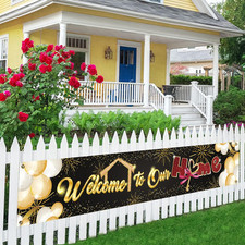 Welcome to Our Home Large Banner, New Home Lawn Decor, Rustic Welcome Home Porch