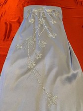 Rampage Soft Blue Strapless Beaded Gown with Double Slit Size 3