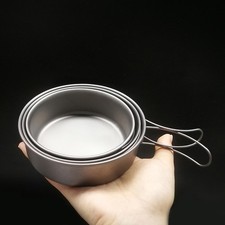 Bandeja de cena de titanio con asas plegables para campi al aire libre FMBW