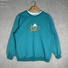 Vintage Teal Grandma/Grandpa Style Sweater Pullover Links