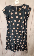 Loft Women's Size S Gray Polka Dot Dress