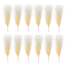 12 St&uuml;ck 17 Zoll Faux Pampasgras K&uuml;nstliche Boho Dekor Farbverlauf Beige