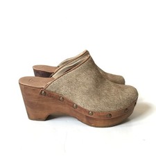 Zuecos de pelo de vaca Cordani Zorba mulas para mujer 36 6 suela de madera marrón tostada Five Worlds