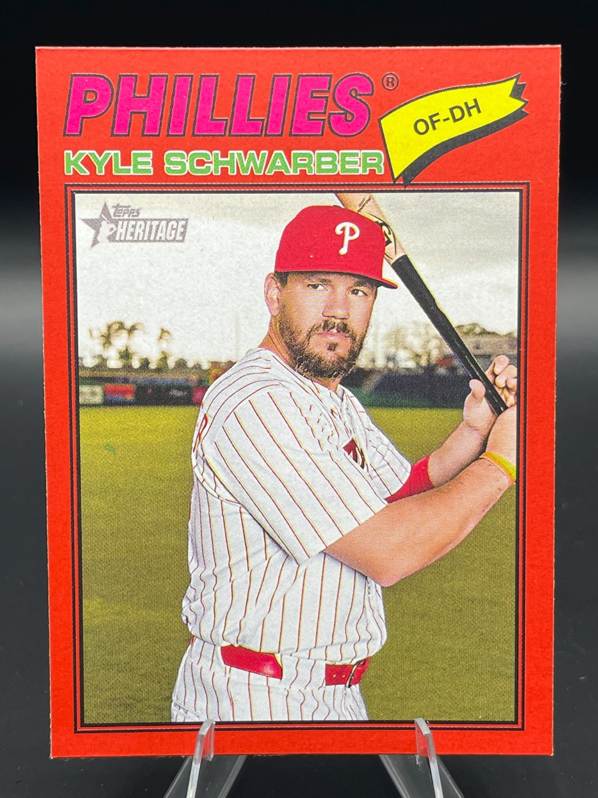 2026 Topps Heritage Baseball Kyle Schwarber Philadelphia Phillies Red Border 159