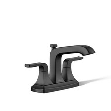 KOHLER Rubicon 4-in Centerset Bathroom Sink Faucet in Matte Black K-R76215-4D-BL