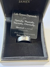 Mans Sterling Silver Lab Grown Diamond Ring Size T (I Think)