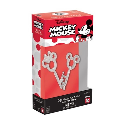 BePuzzled Hanayama Level 2 Cast Puzzle - Disney Mickey Mouse: Mickey/Minnie Keys