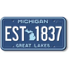 Michigan State License Plate Magnet by Classic Magnets, 1.9" x 3.8"