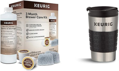 3-Month Brewer Maintenance Kit, 7 Count & Travel Mug Fits K-Cup Pod Coffee Maker
