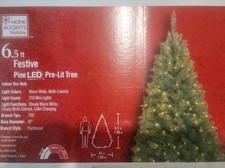 Home Accents Holiday 6.5ft Festive Pine LED Pre-Lit Tree