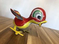 Vintage MIKUNI made in Japan Tin Litho Wind-Up Mechanical Bird Duck Chick
