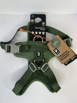 Hurtta Weekend Warrior ECO Dog Harness, Hedge, 24-32 in Reflective Weatherproof