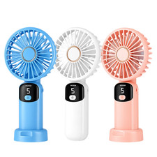 Rechargeable Handheld Fan 1200mAh 5 Speeds Portable Quiet Cooling