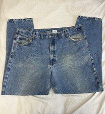 Vintage Carhartt Jeans B17 DST Relaxed Fit Made In USA Mens Size 44X34 Mid Wash