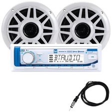 Bluetooth Boat Radio 2 Marine Speakers