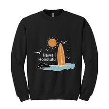 Hawaii Honolulu Sweatshirt, Beach Waves Sweatshirt, Surfing Hoodie, Sun Sweatshi